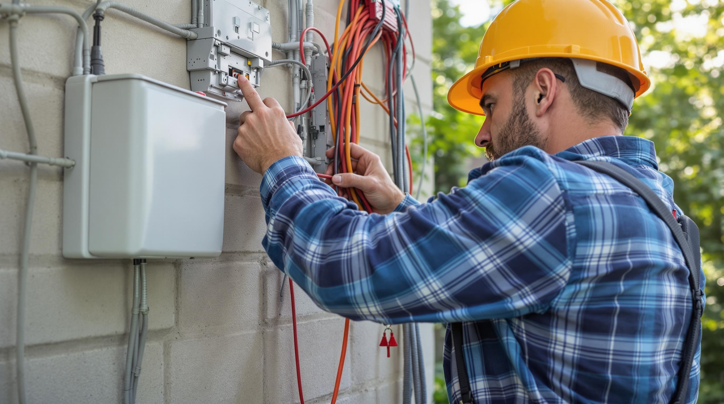 Professional Electrician at Work